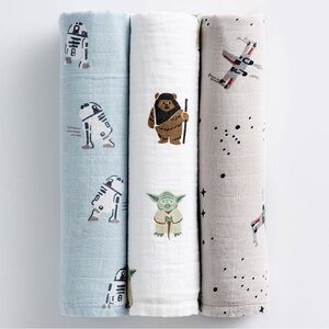 Star Wars x Pottery Barn Kids swaddle blankets NWOT
